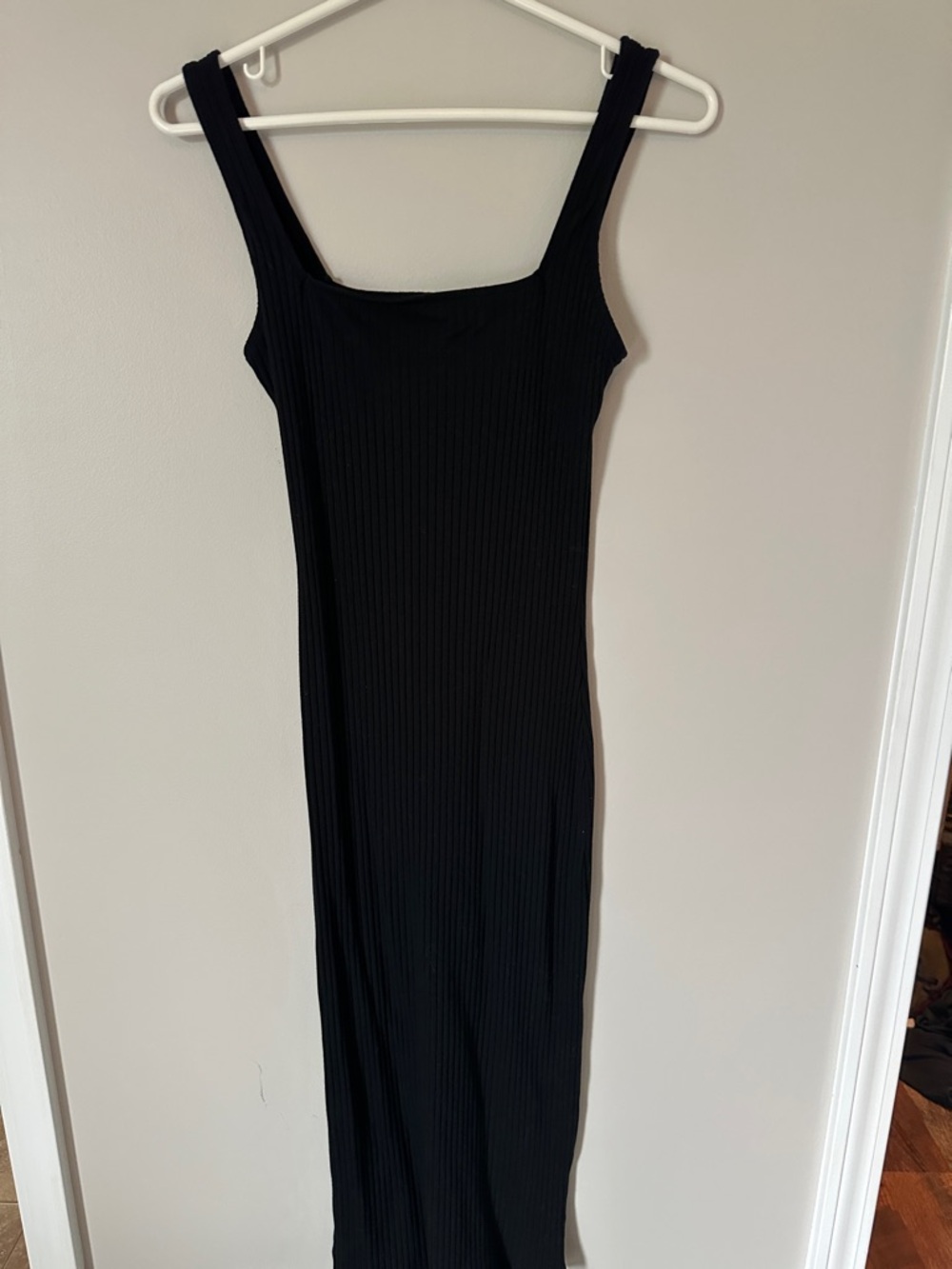 wild fable Black Ribbed Midi Tank Dress